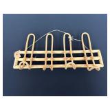 Wooden Wall-Mounted Rack With Five Loops