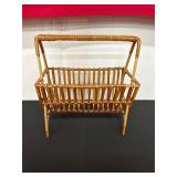 Wicker Magazine Rack with Handle, 20 Inches Tall
