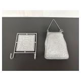 Metal Decorative Wall Hook and Hanging Bag Set