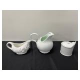 White Ceramic Serving Set ï¿½ Gravy Boat,...