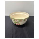 Ceramic Bowl with Cherry Motif and Green Trim
