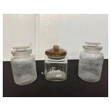 Set of Three Glass Storage Jars