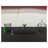 Set of Four Decorative Black Wire Baskets