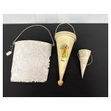 Set of Three Decorative Metal Hanging Buckets