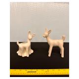 Vintage White Porcelain Deer Figurines