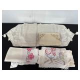 Collection of Vintage Embroidered Linens and...