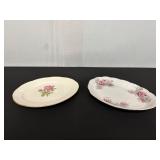 Two Porcelain Serving Plates with Floral Designs