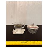 Vintage Rodney Kent Hammered Covered Sugar&Creamer