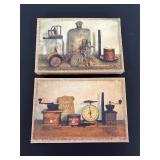 Set of Two Signed Canvas Artworks by Sally Jurek