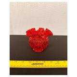 Vintage Fenton Amberina Ruffled Rim Vase
