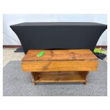 Wooden Drop-Leaf Bench with Heart Cutout