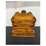 Wooden Wall-Mounted Organizer with Drawers