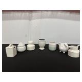 Collection of Seven White Ceramic Decorative...