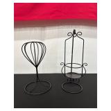 Set of Two Black Metal Display Stands