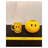 Smiley Face Mug and Planter Set