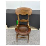 Wooden Side Chair with Contoured Backrest