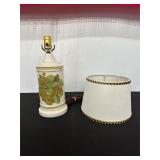 Ceramic Table Lamp with Floral Design and Shade
