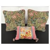 Set of Three Floral Decorative Pillows