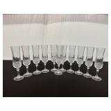 Set of 10 Crystal Champagne Flutes with Etched...
