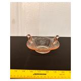 Vintage Fenton Pink Glass Bird's Nest Bowl