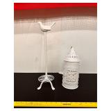 Bird Paper Towel Holder&Punched Tin Lantern