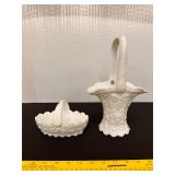 Vintage Westmoreland Milk Glass Grape Basket