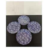 Set of Four Crownford China Calico Pattern Plates