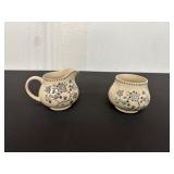 Ceramic Floral Creamer and Sugar Bowl Set