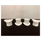 Vintage Fenton Milk Glass Daisy&Button Top Hat Set