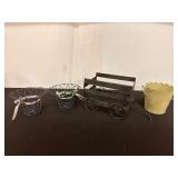 Wire Votives, Metal Napkin Holder&Metal Pail