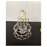 Shabby Chic Metal Hanging & Glass Pumpkin Votives