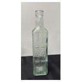 Vintage Olive Oil Clear Bottle w/ Flower Designs