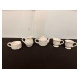 Vintage Stacking Teapot, Cream,Sugar, Teacups Set