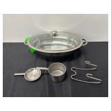 Stainless Steel Covered Dish With Accessories