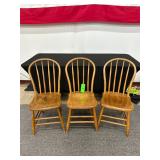 Set of Three Regular Size Wooden Chairs