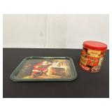 Coca-Cola Christmas Tray and Collectible Tin Set