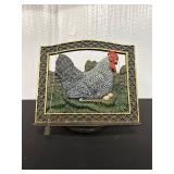 Cast Iron Chicken Design Cook Book Holder