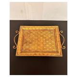 Vintage Large Brass Antique Serving Tray
