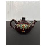 Made in Japan Brown Ceramic Teapot with Floral...