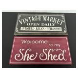Decorative Signs Featuring Market and She Shed...
