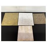 Set of Four Decorative Pressed Tin Hanging Decor
