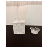 White Metal Wire Basket & Storage Box w/ Lid