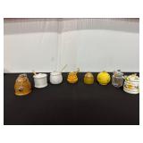 Collection of Eight Decorative Honey Pots With...