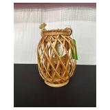 Handwoven Bamboo Lantern with Rope Handle