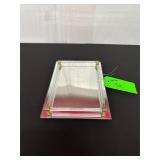 Rectangular Glass Mirror With Brass Accents