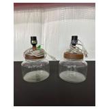 Pair of Glass Jar Table Lamps Without Shades