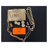 Vintage & Antique Pearls with screw back earrings