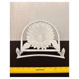 White Cast Iron Sunflower Book Stand
