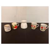 Assorted Ceramic Coffee/Tea Mugs & Vase