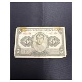 Grand-Duche de Luxembourg 5 Francs Banknote